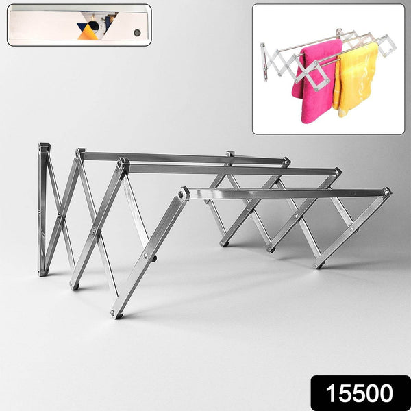 Stainless Steel Wall-Mounted Folding Clothes Drying Rack - dailyneed.life