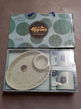 Ceramic Tea/Coffee Cup Set - Alpino 3-Piece with 2-Compartment Serving Platter (BPA-Free) - dailyneed.life