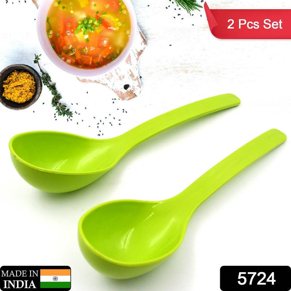 Plastic Spoon Kitchen Multipurpose Serving Ladle for Frying, Serving, Turner, Curry Ladle, Serving Rice, Spoon Used While Eating and Serving Food Stuffs Etc (2 Pcs Set / 10 Inch ) - dailyneed.life