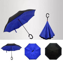 Plain design Windproof Upside Down Reverse Umbrella with C-Shaped Handle - dailyneed.life