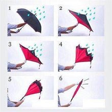 Plain design Windproof Upside Down Reverse Umbrella with C-Shaped Handle - dailyneed.life