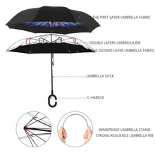 Plain design Windproof Upside Down Reverse Umbrella with C-Shaped Handle - dailyneed.life