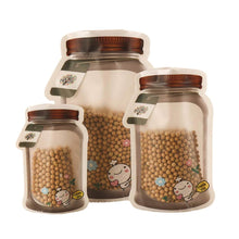 Plastic Transparent Jar Shaped Pouch With Zipper (3 Pcs Set) - dailyneed.life
