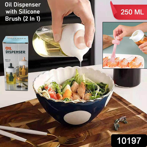 Oil Dispenser with Silicone Oil Brush (1 Pc / With Brush / 250 ML Approx) - dailyneed.life