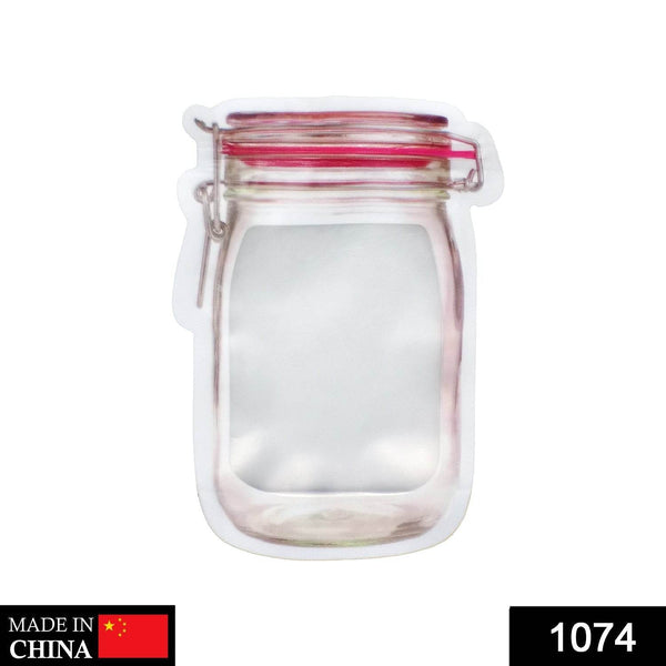 Reusable Airtight Seal Plastic Food Storage Mason Jar Zipper (500ml) - dailyneed.life
