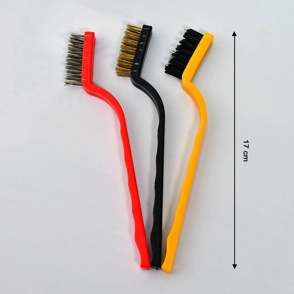 3-Piece Mini Wire Brush Set: Tackle Tough Cleaning Jobs (Multi-Material) - dailyneed.life