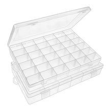 36 Grids Clear Plastic Organizer Box with Adjustable Compartment Dividers, Jewellery Storage Organizer Collection Box (1 pc ) - dailyneed.life