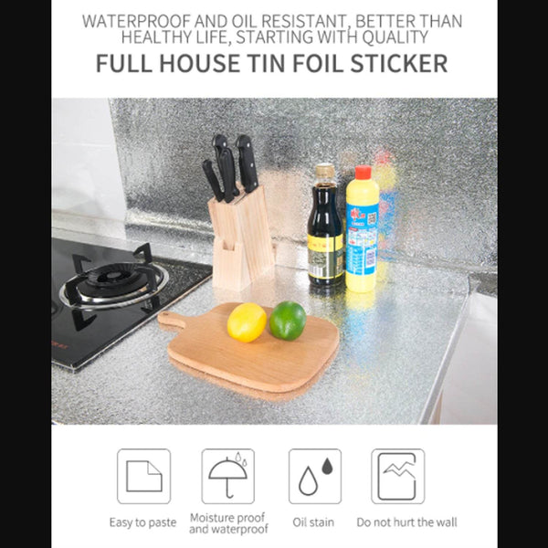 2 Meter Aluminium Foil Sticker used in all kitchen purposes to prevent oily and greasy stains of food while cooking. - dailyneed.life