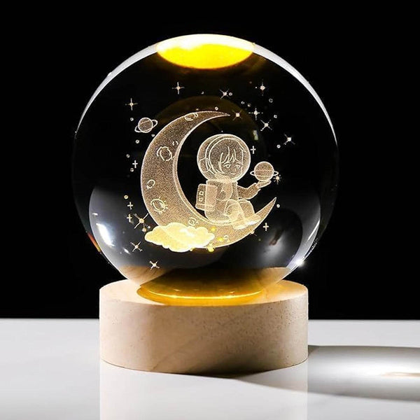 3D Crystal Ball lamps With Base (1 Pc / Mix Design) - dailyneed.life