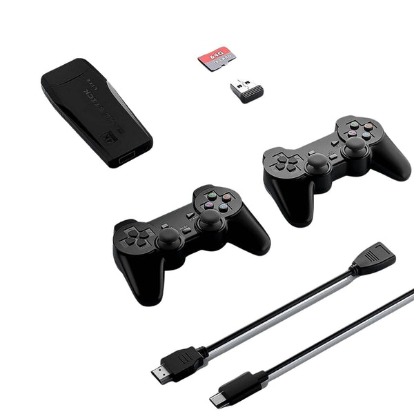 Wireless Controller Gamepad with 10,000+ Games, 4k Ultra HD Game Sticks Output, and 2.4GHz Wireless Controller Video Games with 64gb Memory Card (1 Set) - dailyneed.life