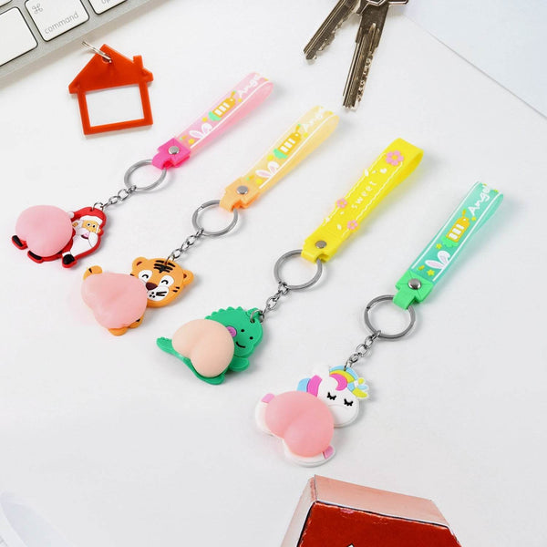 Silicone Keychain with Wrist Strap & Squeeze Toy (1 Pc Mix design) - dailyneed.life