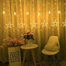 12 STARS CURTAIN STRING LIGHTS, WINDOW CURTAIN LIGHTS WITH 8 FLASHING MODES DECORATION FOR FESTIVALS - dailyneed.life