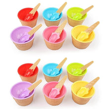Ice-Cream Waffle Spoon Bowel Cup Set | Premium ice Cream Set | Ice-Cream Bowel with Spoon | 12 units Couple Bowl Set | Brown Box - dailyneed.life