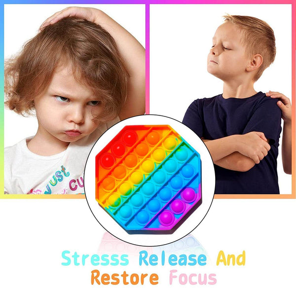 Octagon Shape Silicone Push Bubbles Toy for Autism Push Toy for Kids Fidget ping Sounds Toy - dailyneed.life