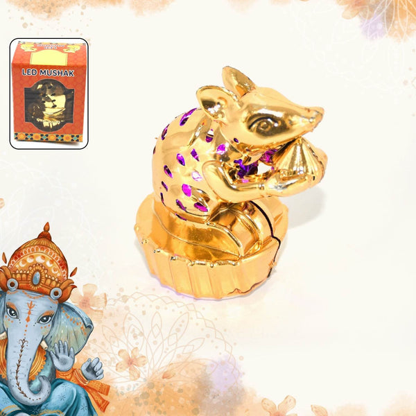 Multicolour LED Mushak / LED Mooshak for Ganpati Decorations, Ganesh Ganesha (1 Pc) - dailyneed.life