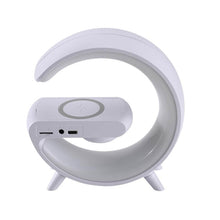 Smart Alarm Clock with G-Shape RGB Light Bluetooth Speaker, Wireless Charging (1 Pc) - dailyneed.life