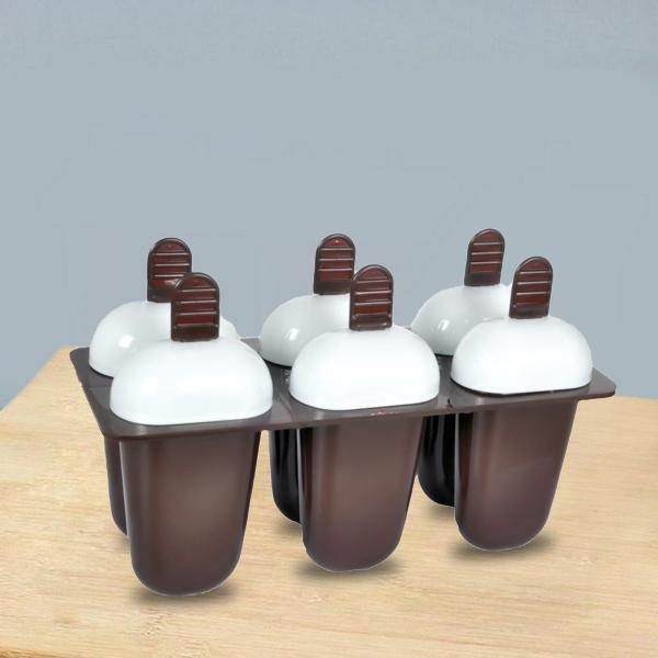 Plastic Ice Candy Maker Kulfi Maker Moulds Set with 6 Cups (Multicolour) - dailyneed.life