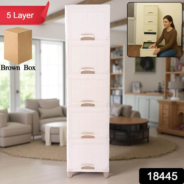 Multi-Purpose 5-Layer Plastic Storage Drawer Cabinet for Home and Office - dailyneed.life