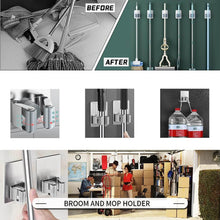 Stainless Steel Mop Broom Holder Organizer, With Glue 6gm Adhesive Wall Mounted Mop Organizer Storage Rack Clip Heavy Duty Broom Hanger for Laundry Room Garden Tool Holder Bathroom Accessories (1 Pc) - dailyneed.life