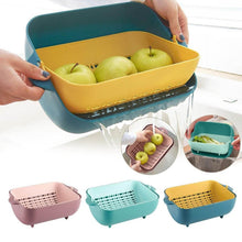 Multifunctional BPA Free Double Layered Plastic Rotatable Strainer Basket (Multicolor) - dailyneed.life