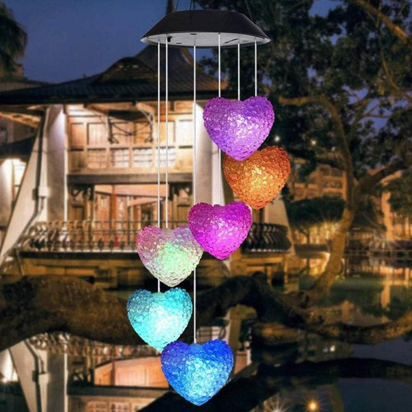 Solar Powered Wind Chimes with Lights: Outdoor Garden Decor (6 LED) - dailyneed.life