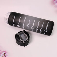 Plastic Black Motivational Water Bottle with Straw (900 ML) - dailyneed.life