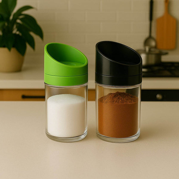 Apex Slant-Lid Kitchen Storage Jar Set (2 Pc) - dailyneed.life