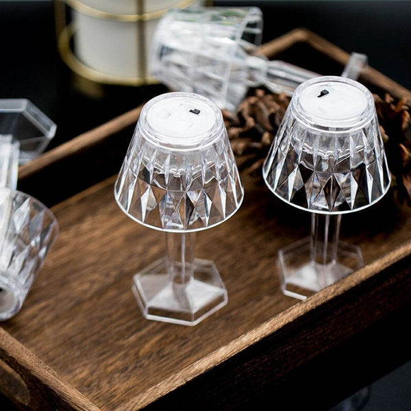 2in1 Transparent Mini Crystal Table Lamp with Reflection Light - dailyneed.life