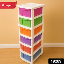 6-Layer Multi-Colored Plastic Storage Drawer Cabinet - dailyneed.life
