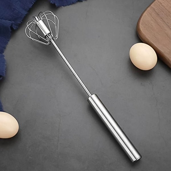 Big Stainless Steel Egg Whisk, Hand Push Rotary Whisk Blender (1 Pc / 35 Cm) - dailyneed.life
