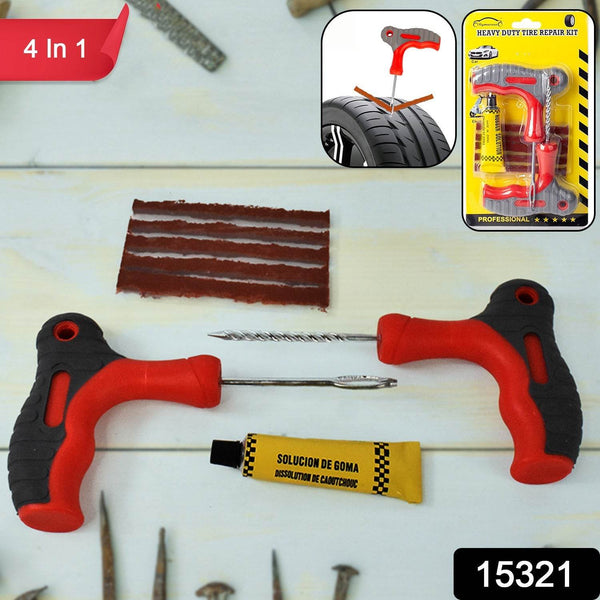 4 in 1 Universal Tubeless Tyre Puncture Repair Kit Tool Set - dailyneed.life