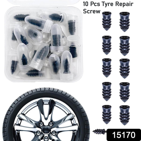 Tire Repair Rubber Nail Car Tire Repair Nails Tire Repair Rubber Screws, Black (10 Pcs Set) - dailyneed.life
