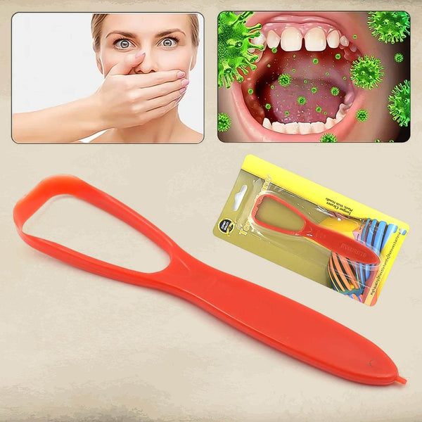 Plastic Tongue Cleaner For Kids & Adults | Tongue Scraper For Bad Breath, Maintain Oral Hygiene for Daily Use | for Fresh Breath & Bacteria Removal | Improved Taste Plastic With Handle Tongue Cleaner (1 Pc ) - dailyneed.life