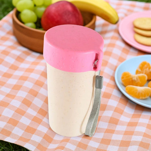 Travel Coffee Cup Portable Water Bottle Wheat Straw Coffee Tea Mug Coffee Mug with Lids for Coffee Tea (300 ML Approx) - dailyneed.life