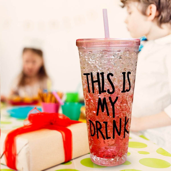Plastic Creative Cold Drink Cup, Reusable Tea Coffee Tumbler with Lid and Straw, Double Wall Plastic Drinking Sport Bottle, Travel Tumbler - dailyneed.life