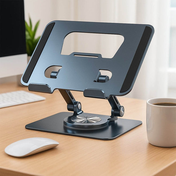 Aluminum Alloy 360°Rotating Bracket, Adjustable Laptop Stand, Portable Foldable Ergonomic Laptop Support - dailyneed.life