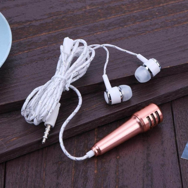 Mini Microphone Mic with Earphone for Voice Recording, Mike Mic Microphone with Handsfree for Mobile Computer, Headphone Handfree Earphone Usb Microphone Vocal Gift Miniature Children (1 Pc) - dailyneed.life