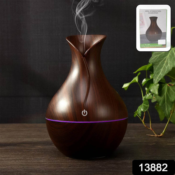 Mini Wooden Vase Pot Diffuser Cool Mist Atomization Humidifier (1 Pc) - dailyneed.life