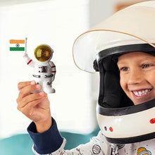 Solar Power Astronaut Ornament Moving Hand with Indian Flag (1 Pc) - dailyneed.life