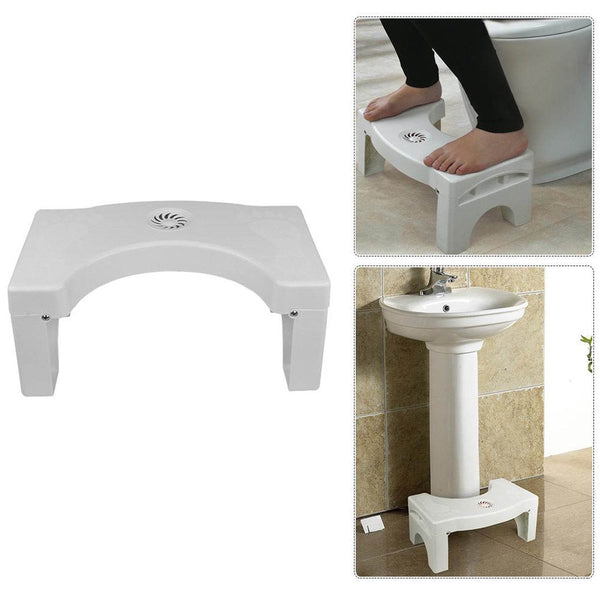Plastic Non-Slip Folding Toilet Squat Stool - White Color - dailyneed.life