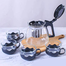 Flame Proof Glass Kettle & Cup Set With Strainer High Quality Kettle Set For Home & Café Use  (4 Cup & 1 Kettle) (24 Pc MOQ) - dailyneed.life