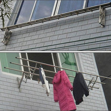 Clothes Rail Rack Clothes Drying Racks, Airer Clothes Drying Rack Wall Mounted Clotheshorse Clothes Airer Washing Cloth Line Extendable Fold Towel Rack Bar for Bathroom Indoor Outdoor - dailyneed.life
