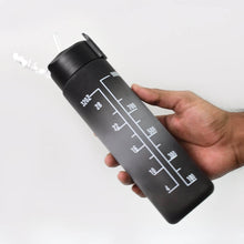Plastic Black Motivational Water Bottle with Straw (900 ML) - dailyneed.life