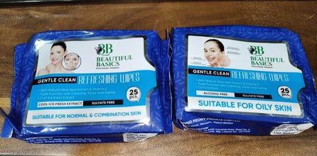 Beautiful Basics Normal & Oily Skin Face Wipes (2 Pkts x 50 Pcs Wipes) - dailyneed.life