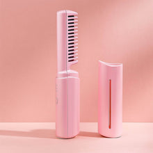 Rechargeable Mini Hair Straightener, Travel Portable USB Charging Cordless Hair Straightener Bursh, Three Temperature Adjustments Flat Iron Comb (1 Pc) - dailyneed.life