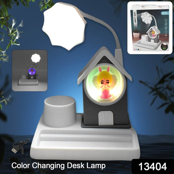 Cute Lovely Cartoon & Home Design With Plastic Base LED Desk Light, Multi Color Changes (1 Pc) - dailyneed.life