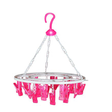 Plastic Round Cloth Drying Stand Hanger with 24 Clips (Multicolour) - dailyneed.life