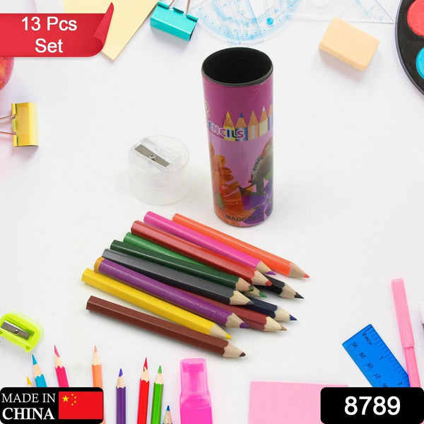 12pcs Colored Pencils With Sharpner Artist Pencils Colored Pencil Art Graphite Pencils Oil Pencils Pencil for Kids Art Supplies Child Gift Wooden Aldult (13 Pcs Set) - dailyneed.life