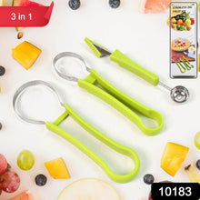 Professional 3 in 1 Stainless Steel Watermelon Cutter Fruit Carving Tools Set (1 Set) - dailyneed.life