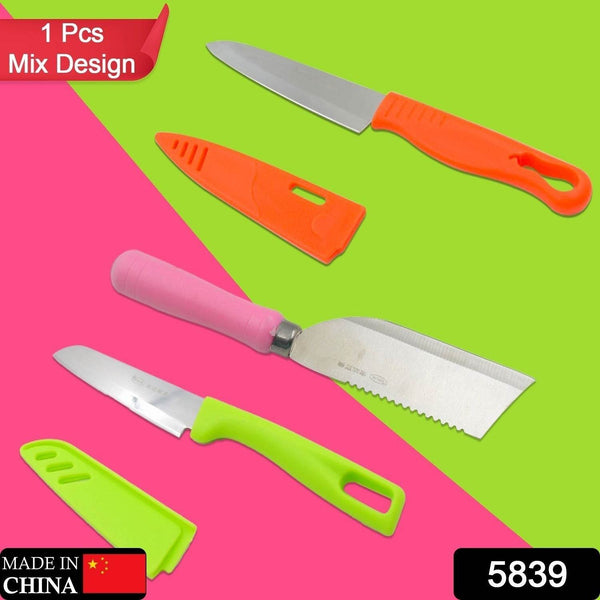 Stainless Steel Knife For Kitchen Use, Knife Set, Knife & Non-Slip Handle With Blade Cover Knife, Fruit, Vegetable,Knife Set (Mix Design 1 Pc) - dailyneed.life